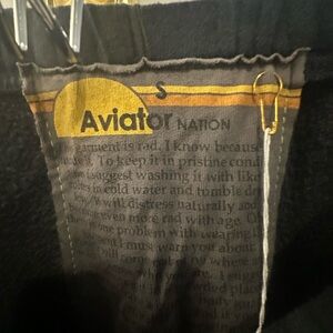 Aviator Nation Charcoal w/white Thunderbolt Sweatpants Small NWT